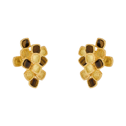 Vintage French Tiger's Eye Earrings