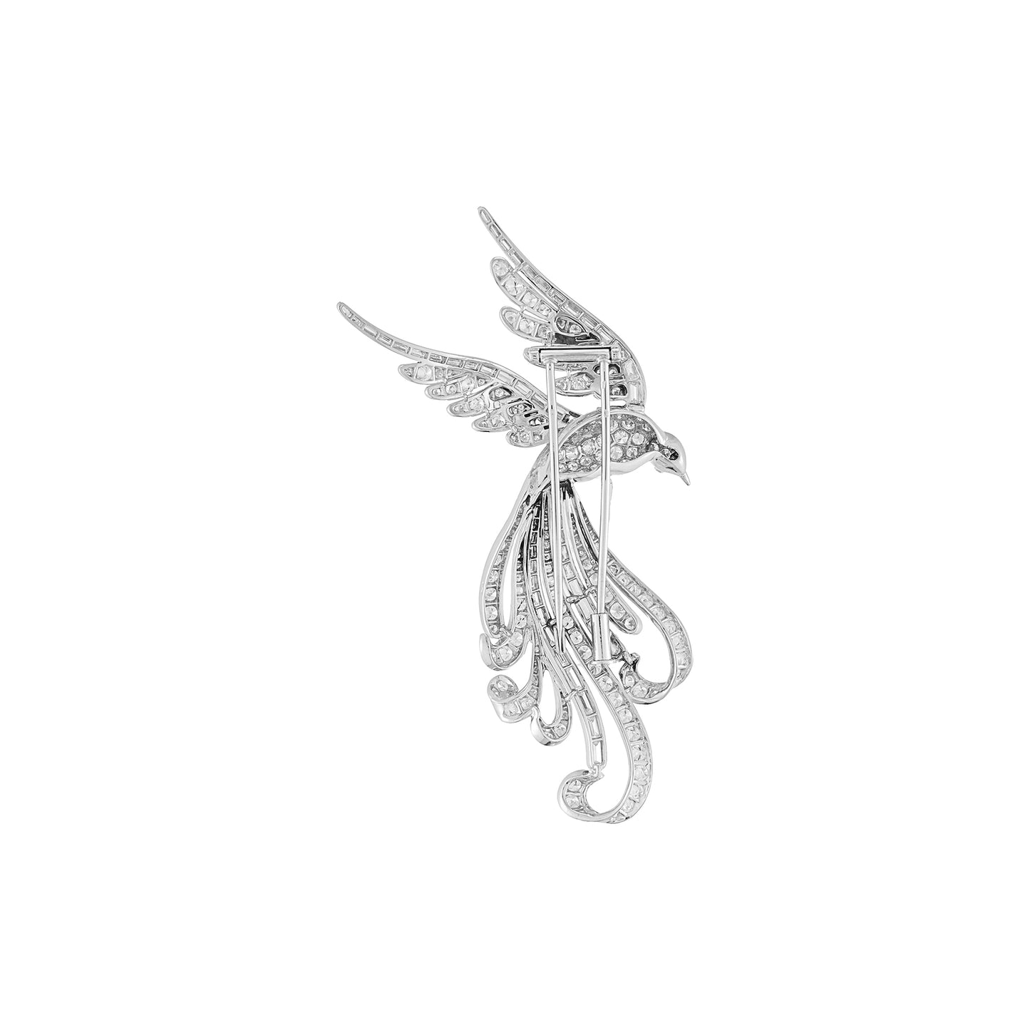 Vintage Bird of Paradise Diamond Brooch