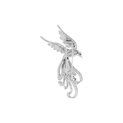 Vintage Bird of Paradise Diamond Brooch
