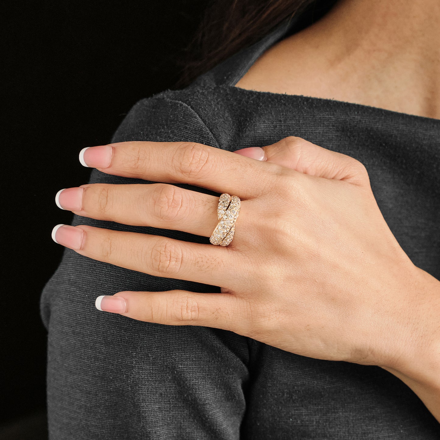 Van Cleef & Arpels Diamond Crossover Ring