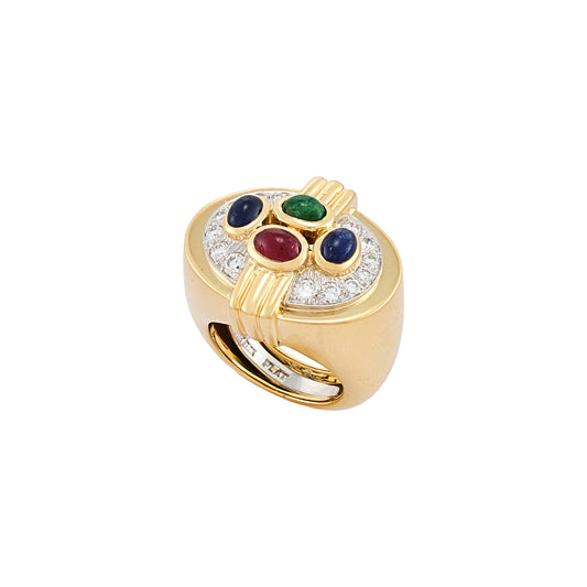 David Webb Multi Colour Gemstone Ring