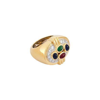 David Webb Multi Colour Gemstone Ring