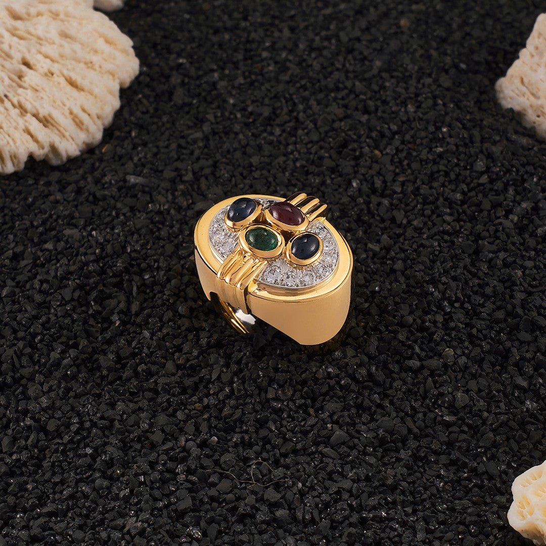 David Webb Multi Colour Gemstone Ring