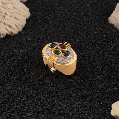 David Webb Multi Colour Gemstone Ring