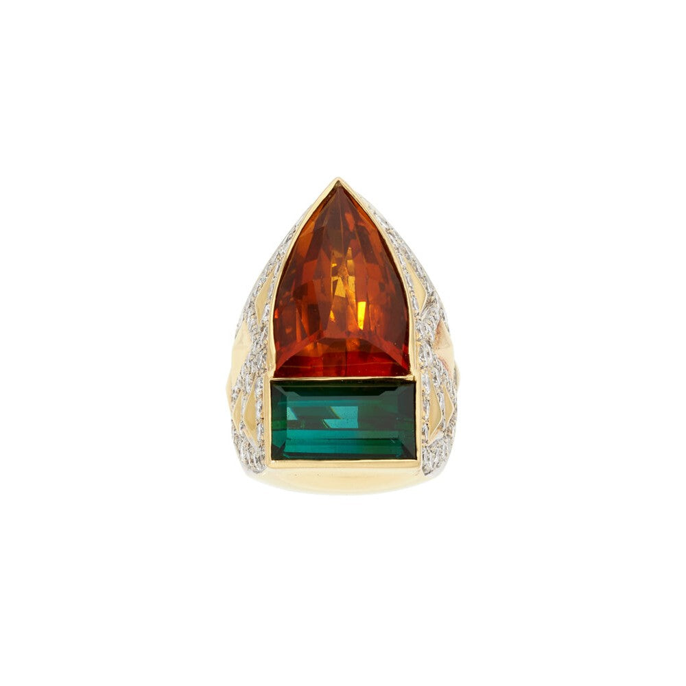 Tiana Tourmaline and Citrine Ring