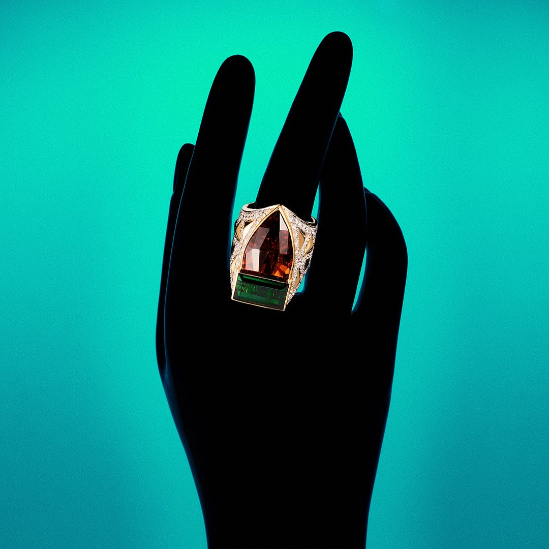 Tiana Tourmaline and Citrine Ring