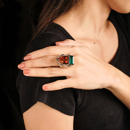 Tiana Tourmaline and Citrine Ring