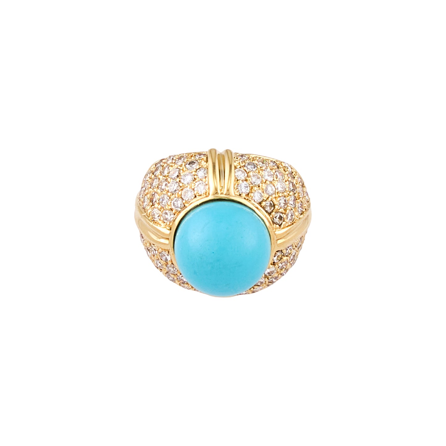 Vintage Blue Hardstone and Diamond Ring