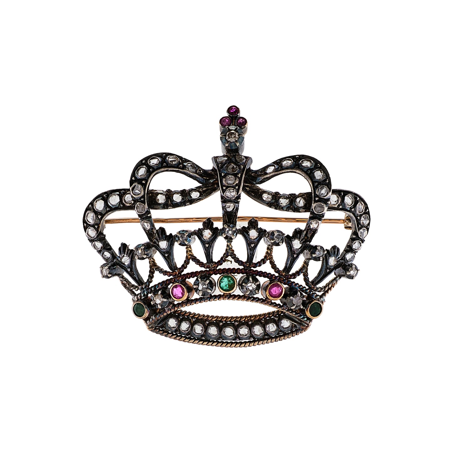 Antique Portuguese Crown Brooch