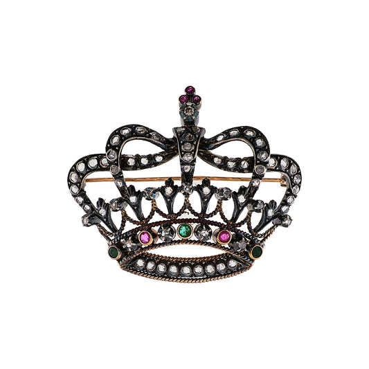 Antique Portuguese Crown Brooch