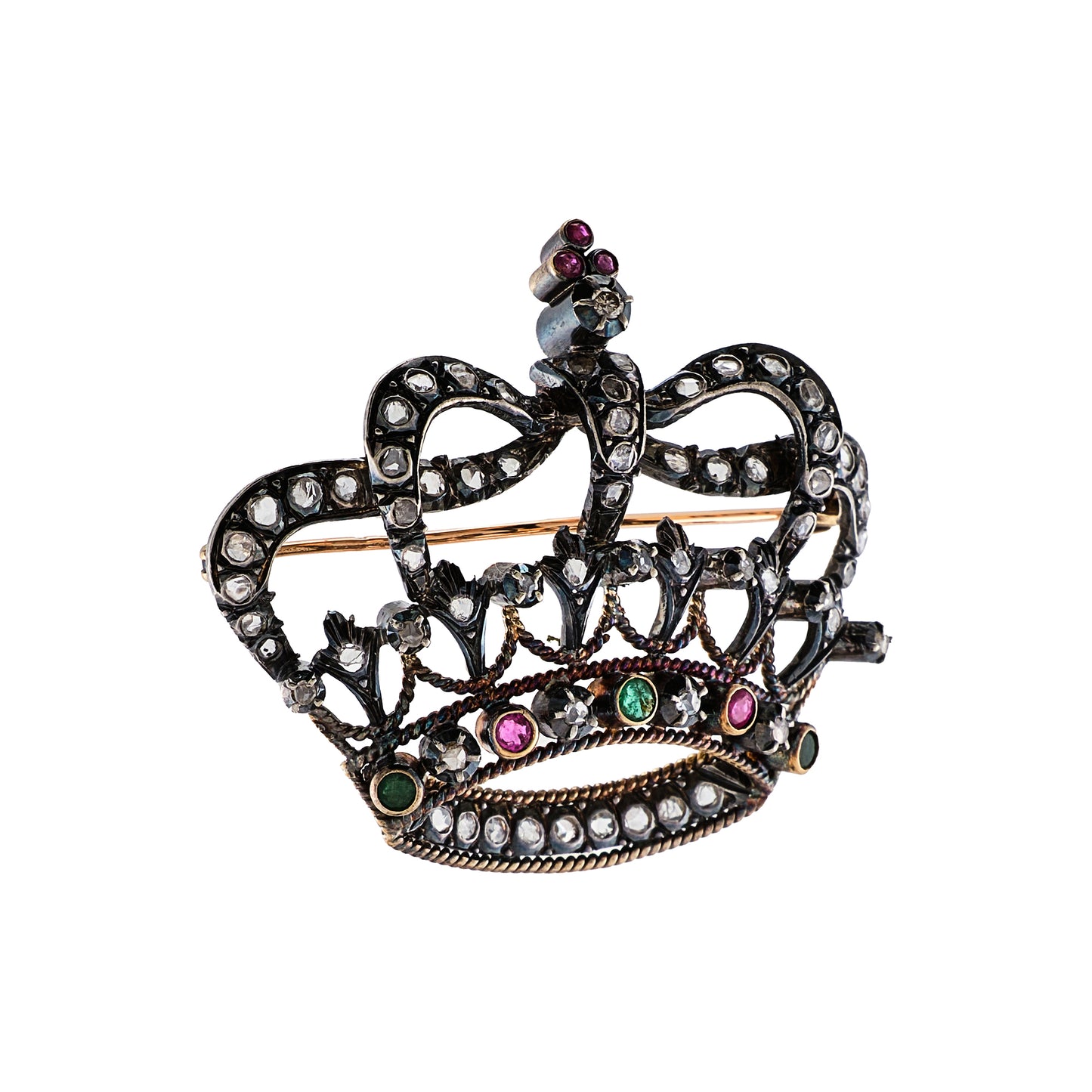 Antique Portuguese Crown Brooch