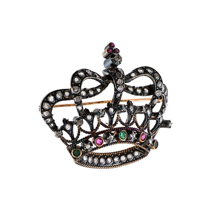 Antique Portuguese Crown Brooch