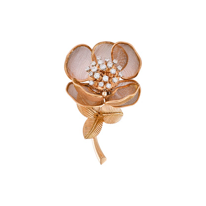 Vintage Day and Night Rose Brooch