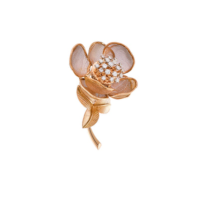 Vintage Day and Night Rose Brooch