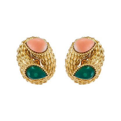 Boucheron Chrysoprase and Coral Demi Parure