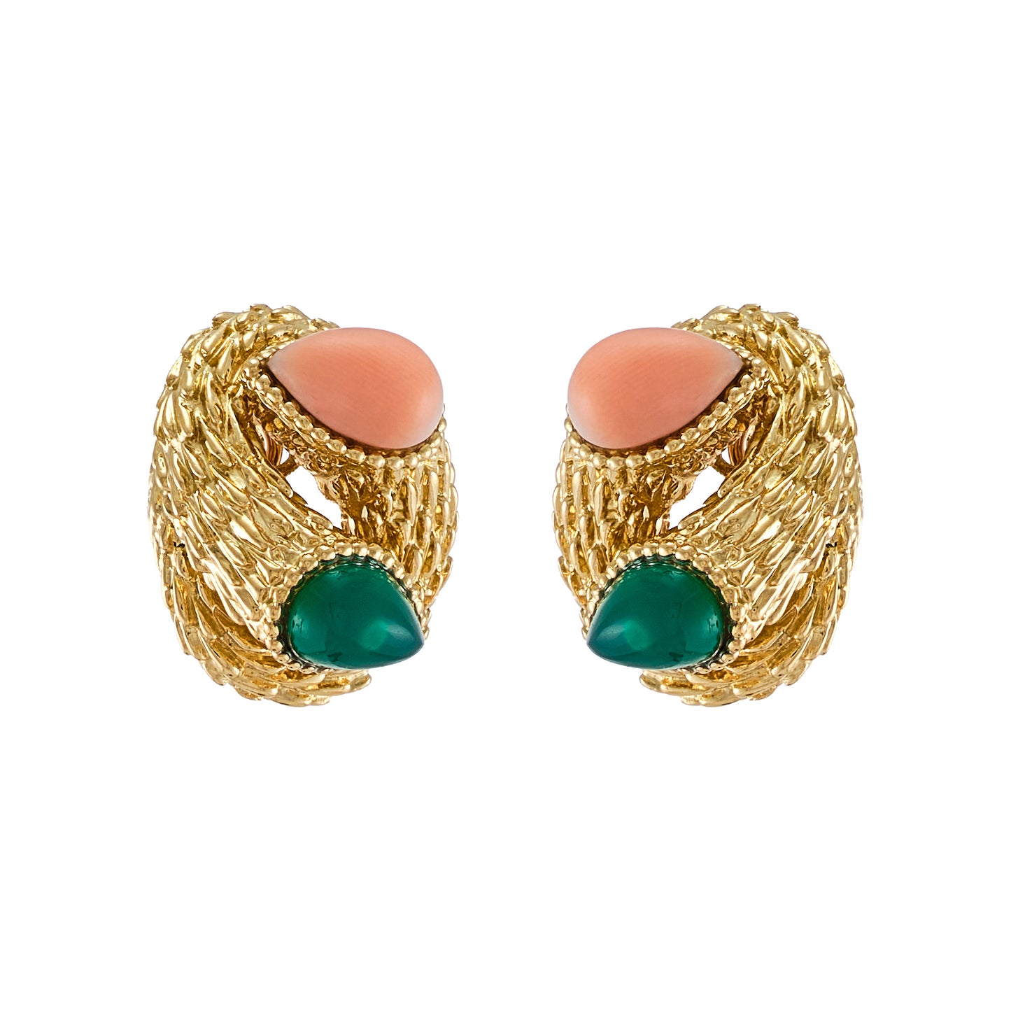 Boucheron Chrysoprase and Coral Demi Parure