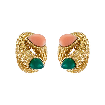 Boucheron Chrysoprase and Coral Demi Parure