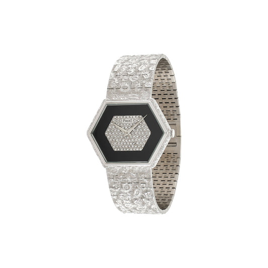 Piaget 95788 A18 Onyx and Diamond Hexagone Watch