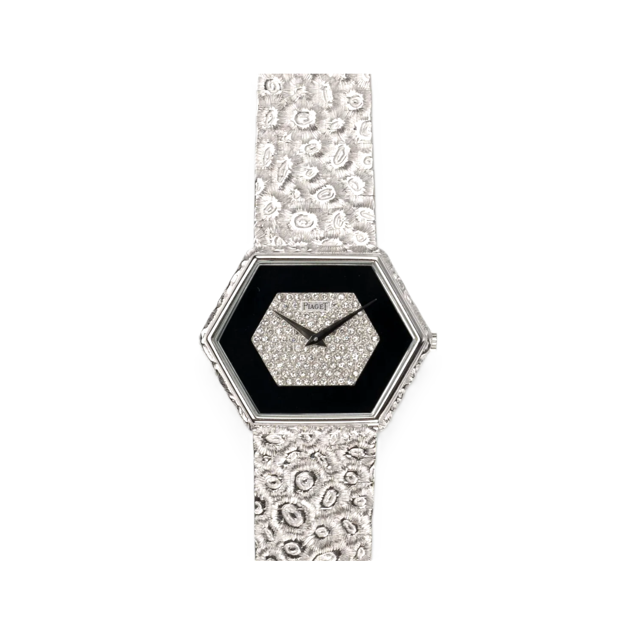 Piaget 95788 A18 Onyx and Diamond Hexagone Watch