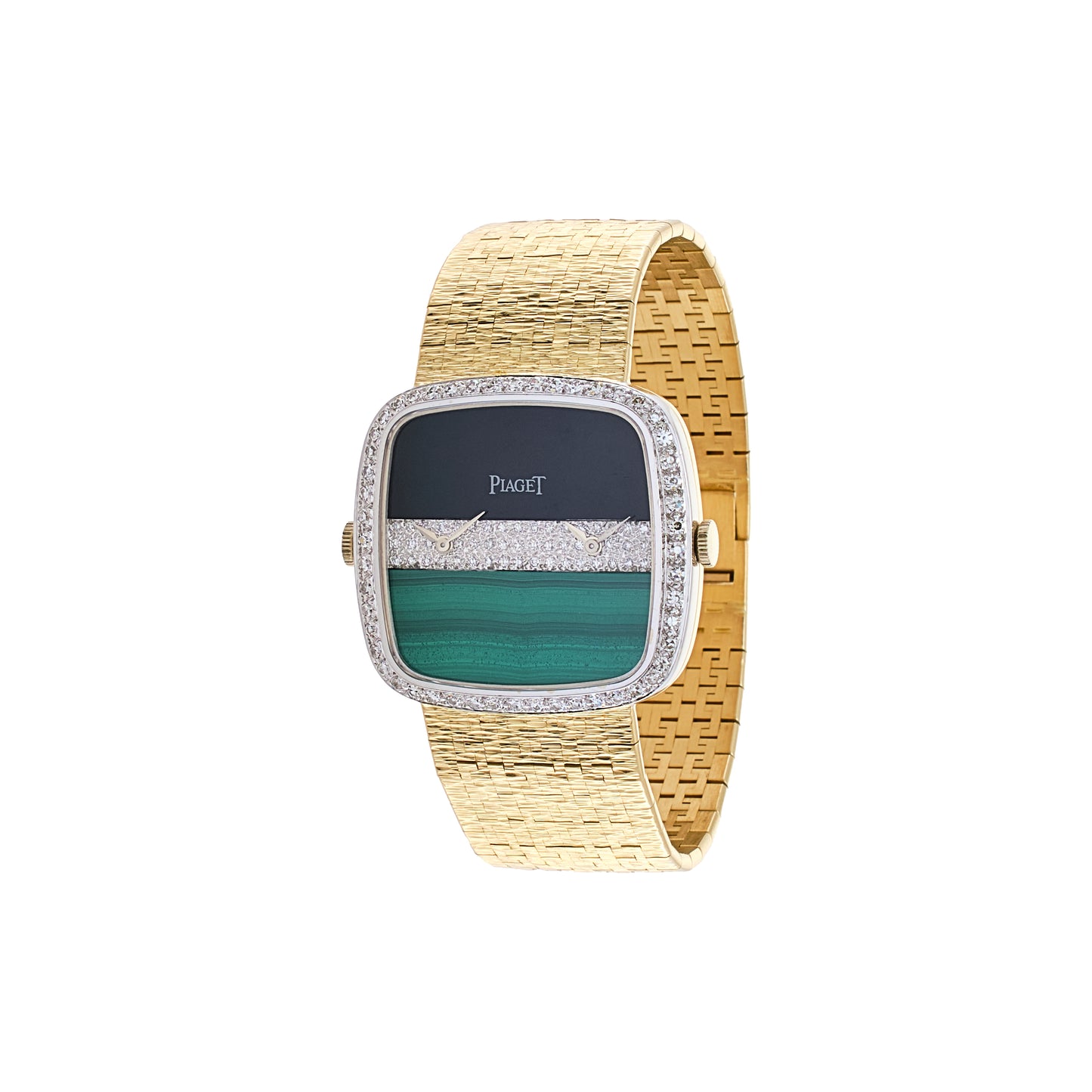 Piaget Dual Time 612775 A6 Malachite, Onyx & Diamond Watch