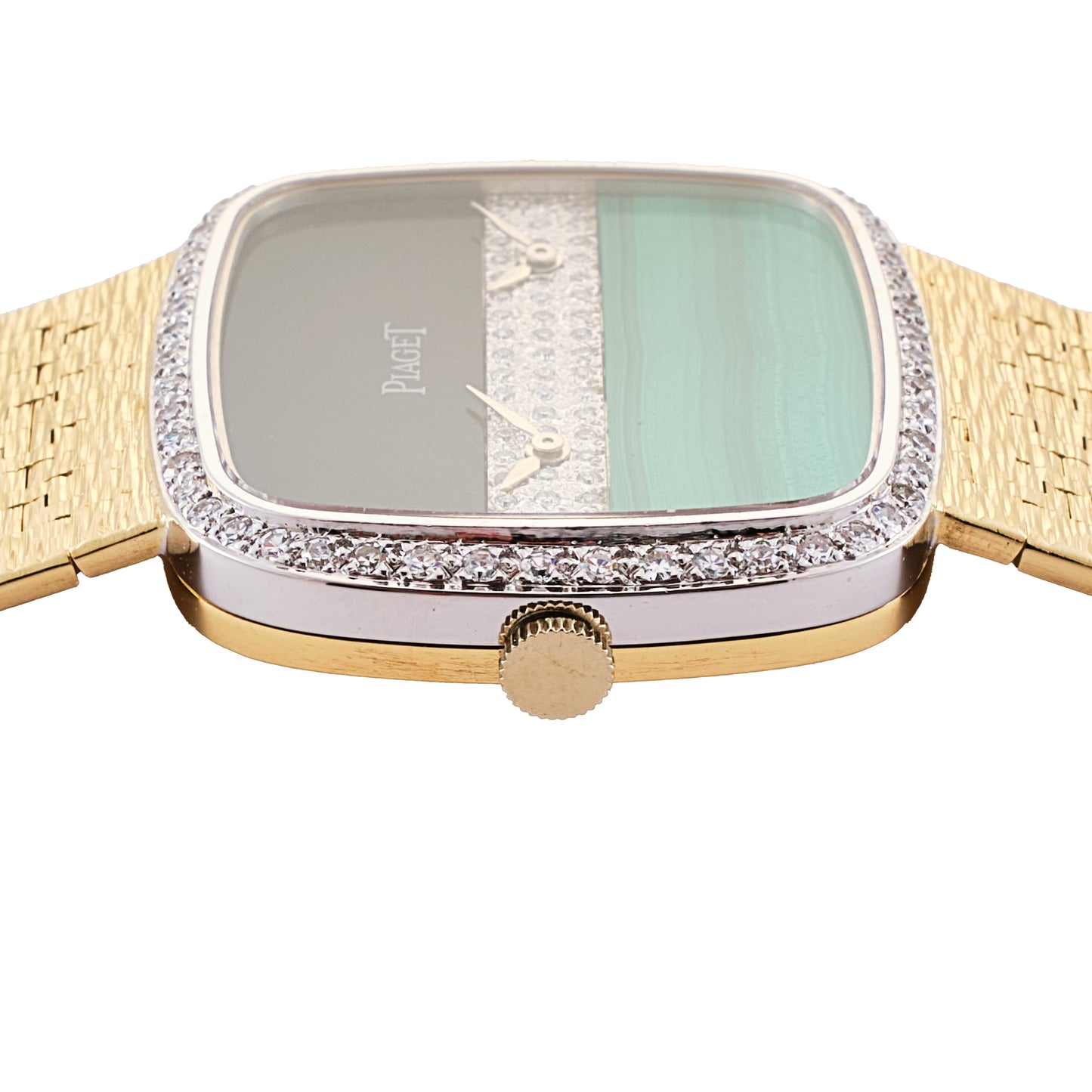 Piaget Dual Time 612775 A6 Malachite, Onyx & Diamond Watch