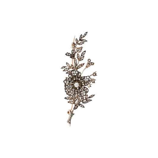 French Antique Flower Brooch