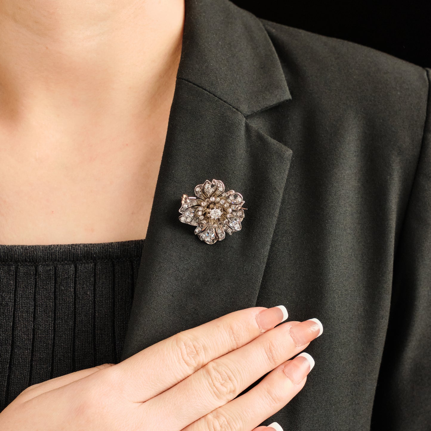 French Antique Flower Brooch