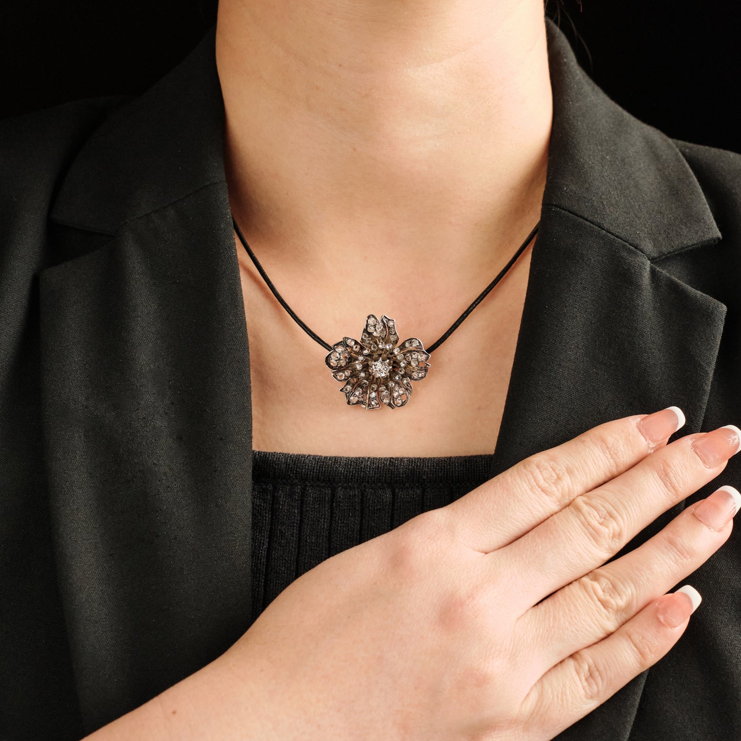 French Antique Flower Brooch