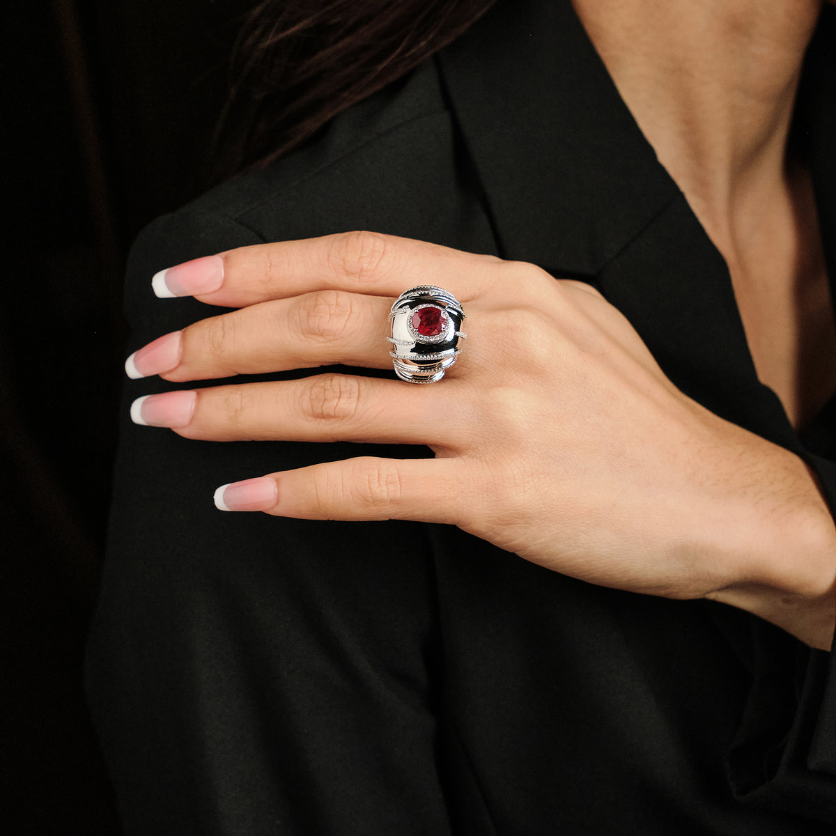 Léa CASTIEL Ruby and Diamond Ring