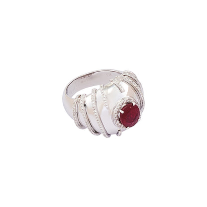 Léa CASTIEL Ruby and Diamond Ring