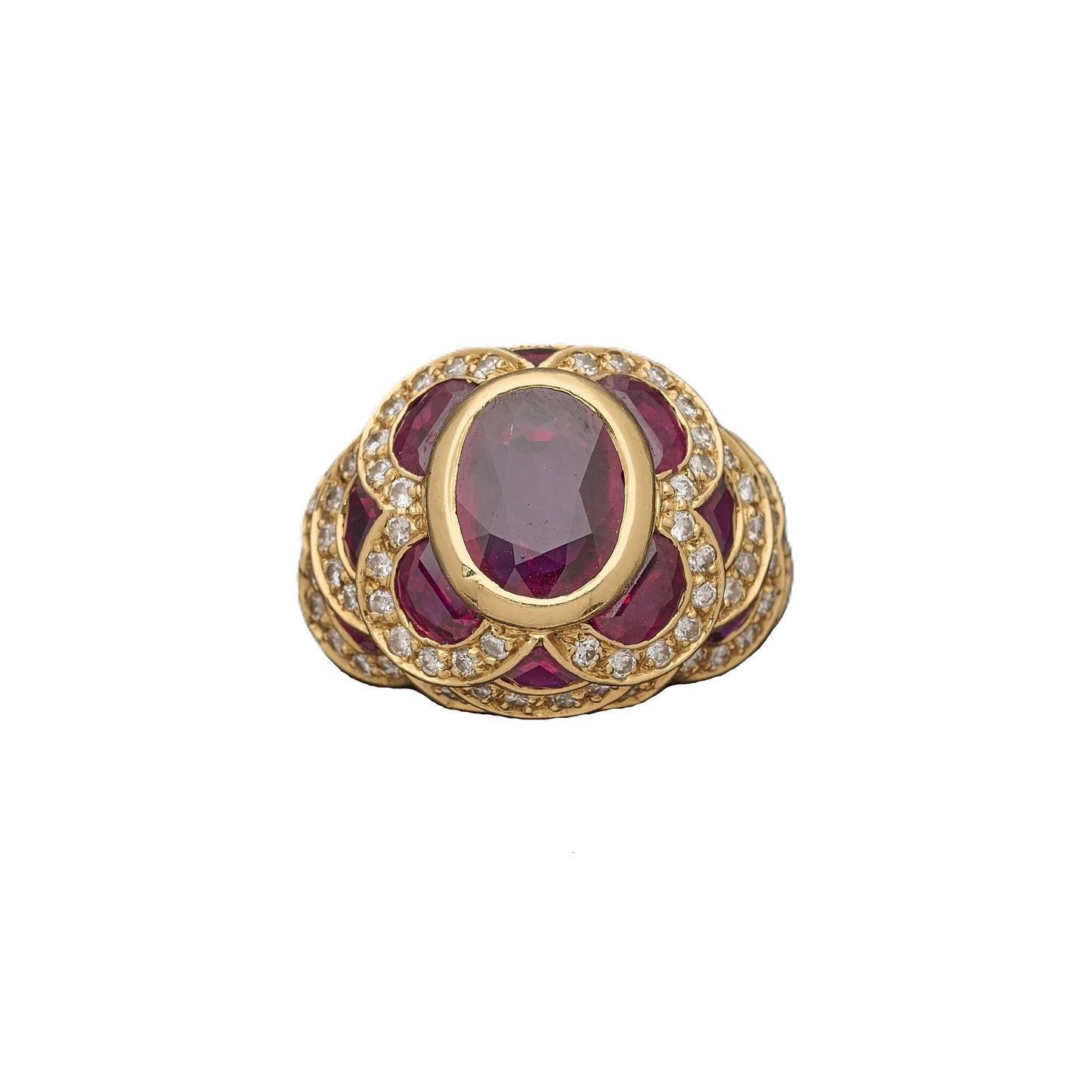 Vintage Flower Ruby Ring