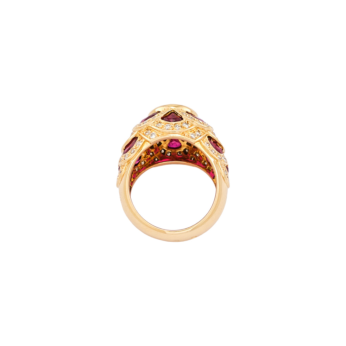 Vintage Flower Ruby Ring