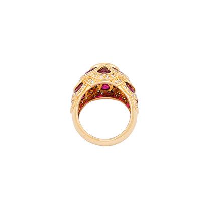 Vintage Flower Ruby Ring