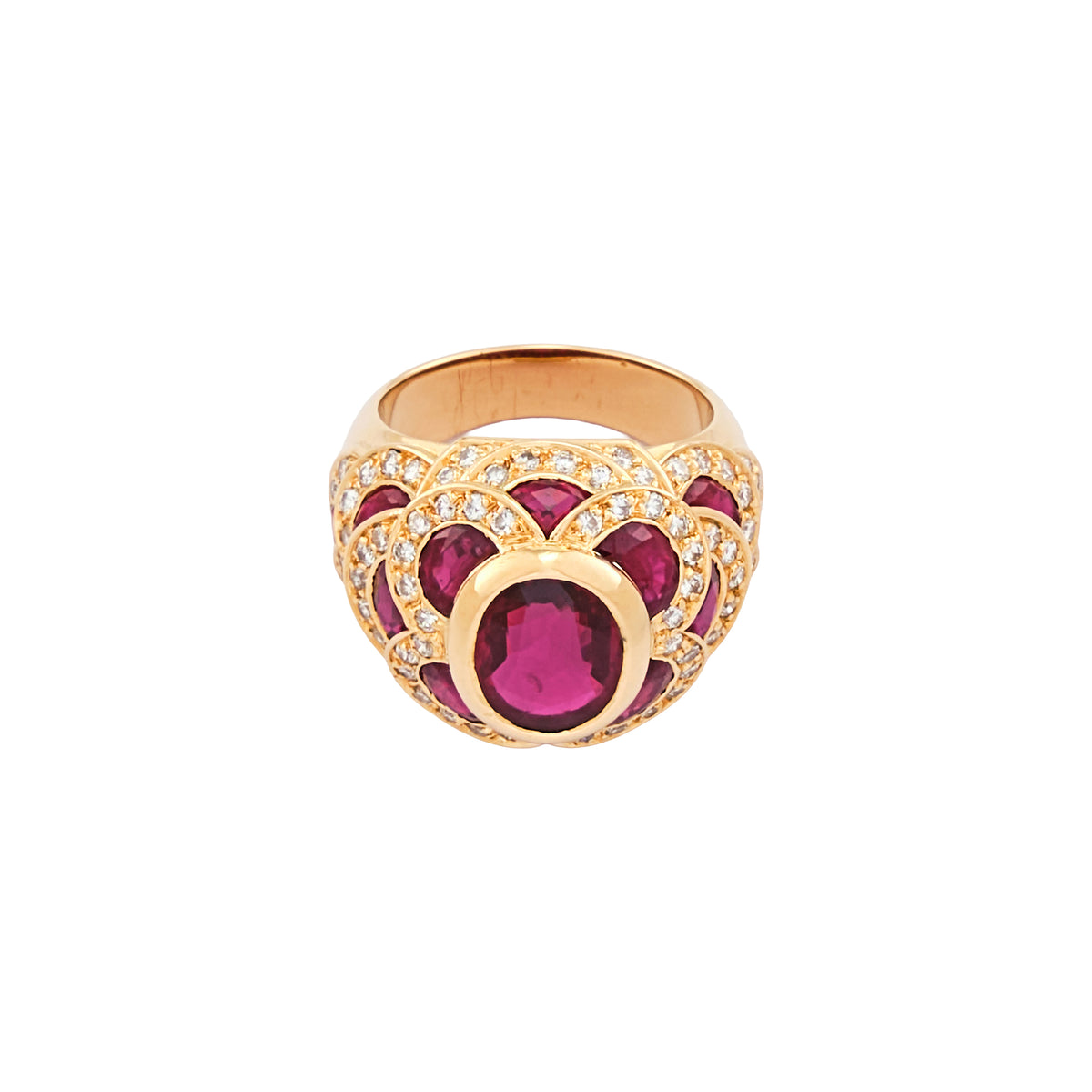 Vintage Flower Ruby Ring