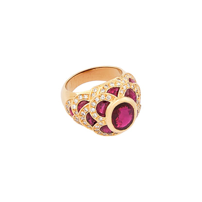Vintage Flower Ruby Ring