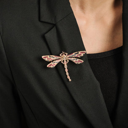 Vintage Multigem Dragonfly Brooch