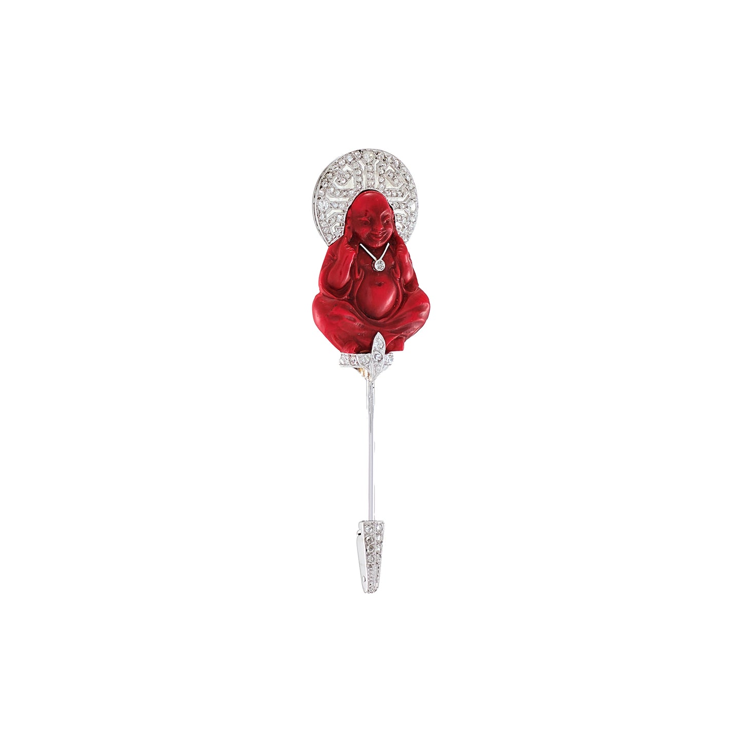 Antique Buddha Jabot Pin
