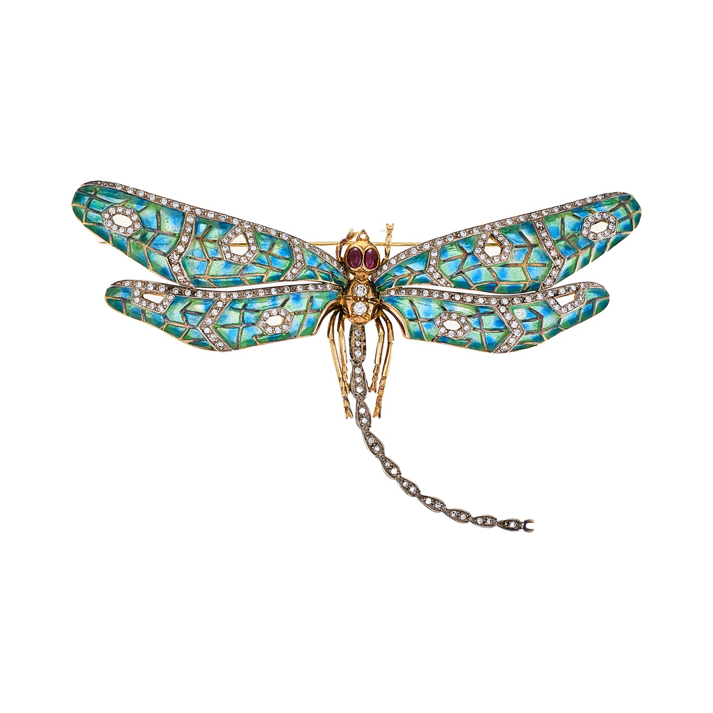 Vintage Dragonfly Enamel Brooch