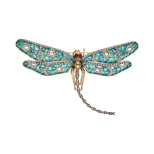 Vintage Dragonfly Enamel Brooch