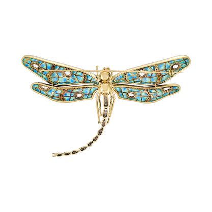 Vintage Dragonfly Enamel Brooch