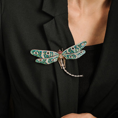 Vintage Dragonfly Enamel Brooch