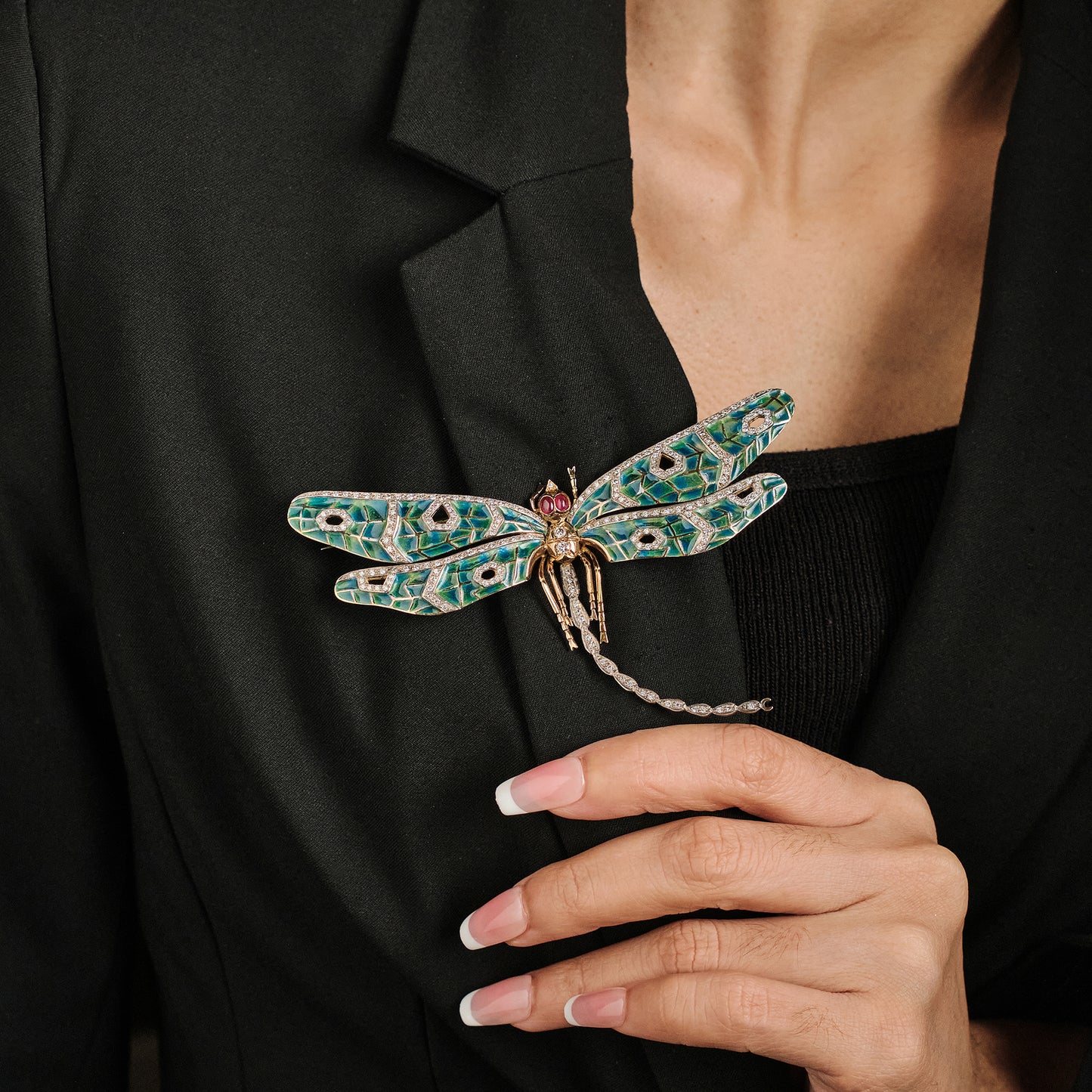 Vintage Dragonfly Enamel Brooch