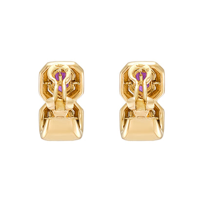 Vintage Citrine and Amethyst Earrings