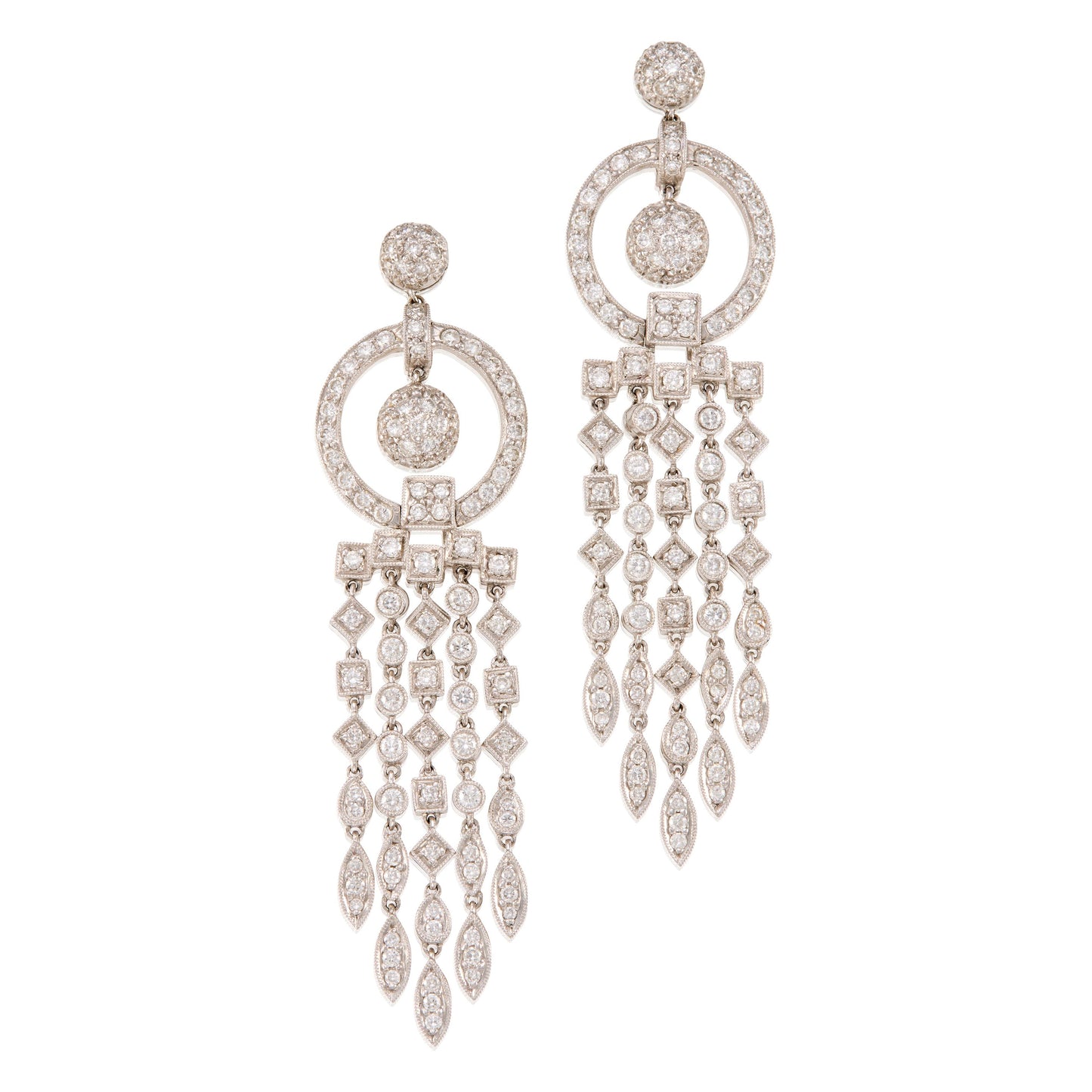 Vintage Diamond Chandelier Earrings