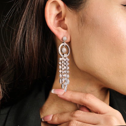 Vintage Diamond Chandelier Earrings