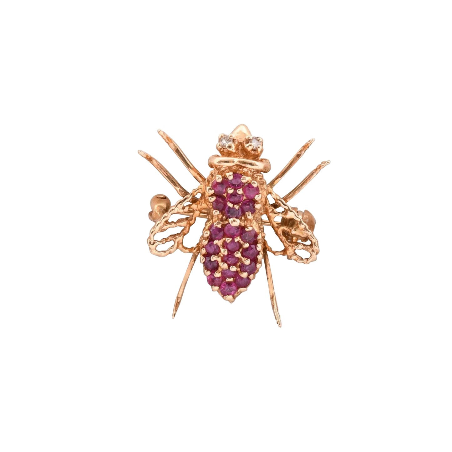 Vintage Bee Ruby Pendant / Brooch