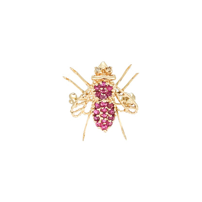 Vintage Bee Ruby Pendant / Brooch