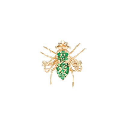 Vintage Bee Emerald Pendant / Brooch