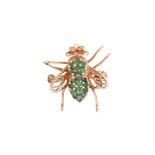 Vintage Bee Emerald Pendant / Brooch