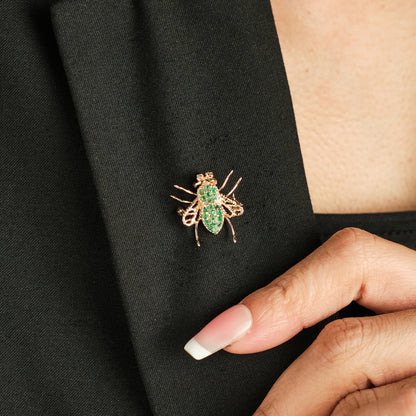 Vintage Bee Emerald Pendant / Brooch